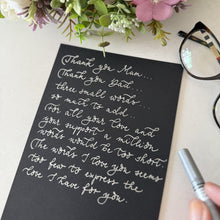 Custom Calligraphy Letter to Mum & Dad