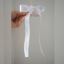 Just Married - Mr and Mrs - Bride and Groom Handwritten Hot Foiled Satin Ribbon Bow