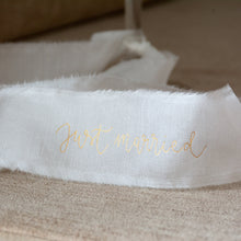 Handwritten Silk Ribbon Place Card for Weddings and Events