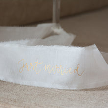 Handwritten Silk Ribbon Place Card for Weddings and Events