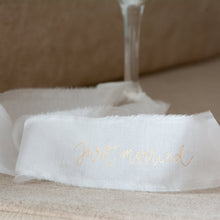 Handwritten Silk Ribbon Place Card for Weddings and Events