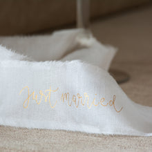 Handwritten Silk Ribbon Place Card for Weddings and Events