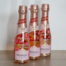 Hand Painted Champagne Bottle with Hot Foiled Ribbon
