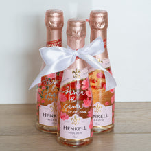 Hand Painted Champagne Bottle with Hot Foiled Ribbon