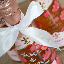 Hand Painted Champagne Bottle with Hot Foiled Ribbon