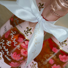 Hand Painted Champagne Bottle with Hot Foiled Ribbon