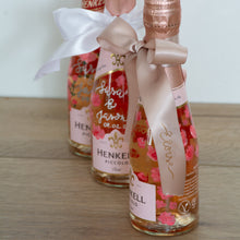 Hand Painted Champagne Bottle with Hot Foiled Ribbon