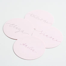 Round Handwritten Personalised Place Card