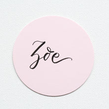 Round Handwritten Personalised Place Card