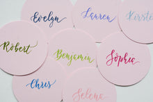 Round Handwritten Personalised Place Card