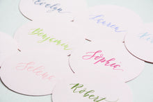 Round Handwritten Personalised Place Card
