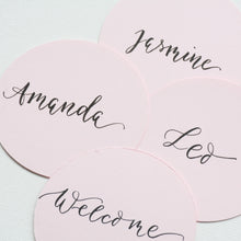 Round Handwritten Personalised Place Card