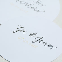 Round Handwritten Personalised Place Card
