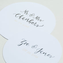 Round Handwritten Personalised Place Card