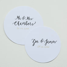 Round Handwritten Personalised Place Card