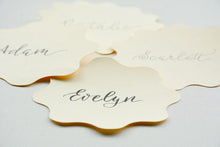 Wavy Handwritten Personalised Place Card with Gold foil