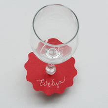 Wavy Handwritten Personalised Place Card On Glass