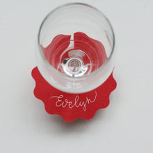 Wavy Handwritten Personalised Place Card On Glass