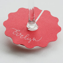 Wavy Handwritten Personalised Place Card On Glass