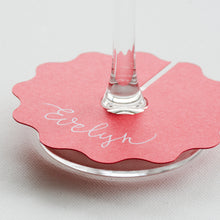 Wavy Handwritten Personalised Place Card On Glass