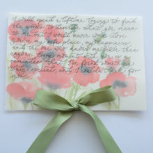 Custom Calligraphy Letter on Vellum with Watercolour Background