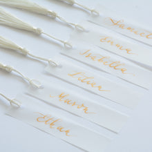 Rectangle Handwritten Vellum Place Card with Tassel