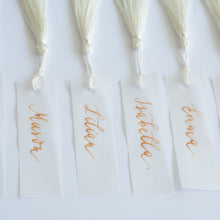 Rectangle Handwritten Vellum Place Card with Tassel