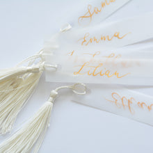 Rectangle Handwritten Vellum Place Card with Tassel