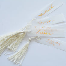 Rectangle Handwritten Vellum Place Card with Tassel