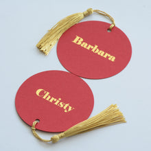 Personalised Round Place Card with Tassel