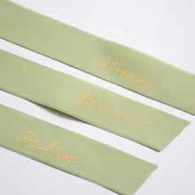 Handwritten Personalised Satin Ribbon Bow Placecard for Weddings and Events