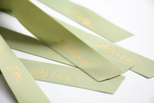 Handwritten Personalised Satin Ribbon Bow Placecard for Weddings and Events