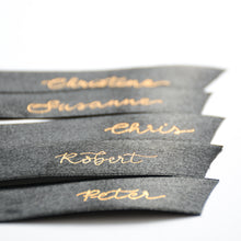 Handwritten Personalised Satin Ribbon Bow Placecard for Weddings and Events