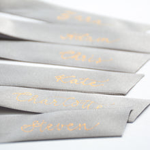 Handwritten Personalised Satin Ribbon Bow Placecard for Weddings and Events