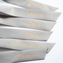 Handwritten Personalised Satin Ribbon Bow Placecard for Weddings and Events