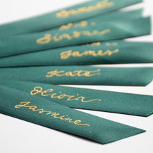 Handwritten Personalised Satin Ribbon Bow Placecard for Weddings and Events