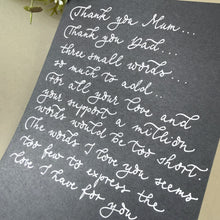 Custom Calligraphy Letter to Mum & Dad
