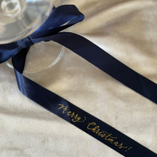Merry Christmas Handwritten Hot Foiled Satin Ribbon