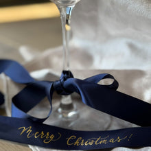 Merry Christmas Handwritten Hot Foiled Satin Ribbon