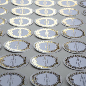 Edge-cut French style gold foiled sticker