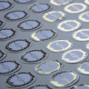 Edge-cut French style gold foiled sticker