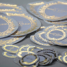 Edge-cut French style gold foiled sticker