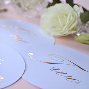 Personalised Foiled Round Table Number (250 gsm)