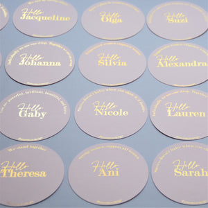 Personalised Foiled Round Place Card