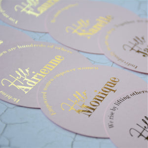 Personalised Foiled Round Place Card