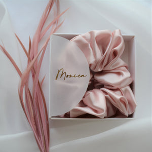 Silk Scrunchie in Personalised Box - 3.5 cm