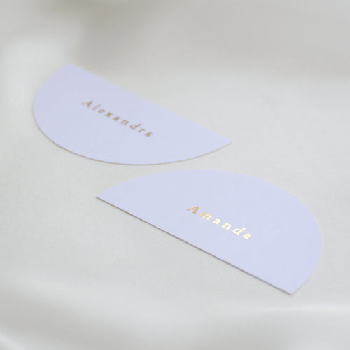 Personalised Foiled Half Circle Place Card