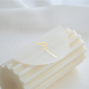 Personalised Foiled Half Circle Vellum Place Card