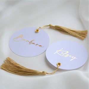 Personalised Round Place Card with Tassel
