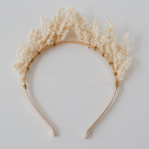 Cream Sorgum Preserved Flower Headband - Small